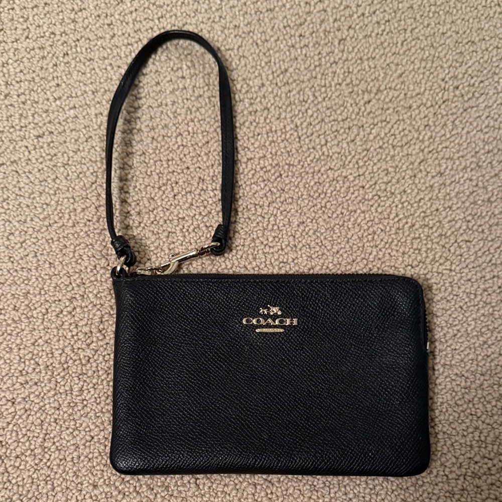 Coach Textured Black Wristlet
